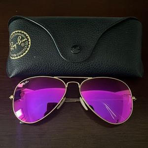 RayBan Aviator Pink Flash Sunglasses